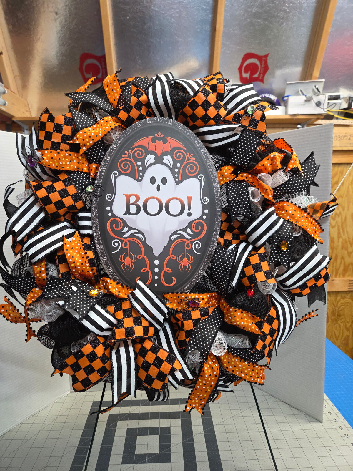 Halloween wreath w/ BOO!