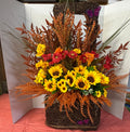 Artificial Fall Sunflower Wall Decor Floral Arrangement Yellow Orange red